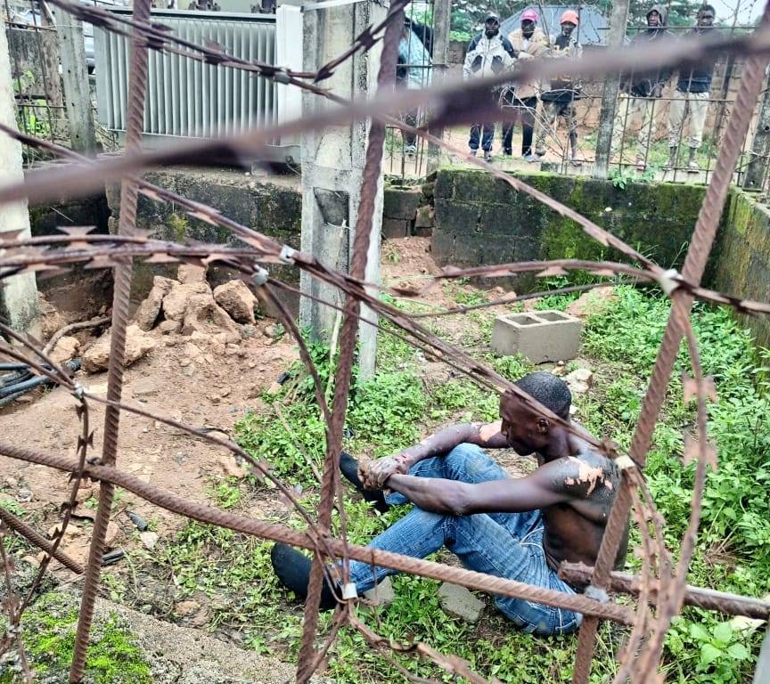 Suspected cable thief narrowly escapes death while vandalizing transformer in Jos