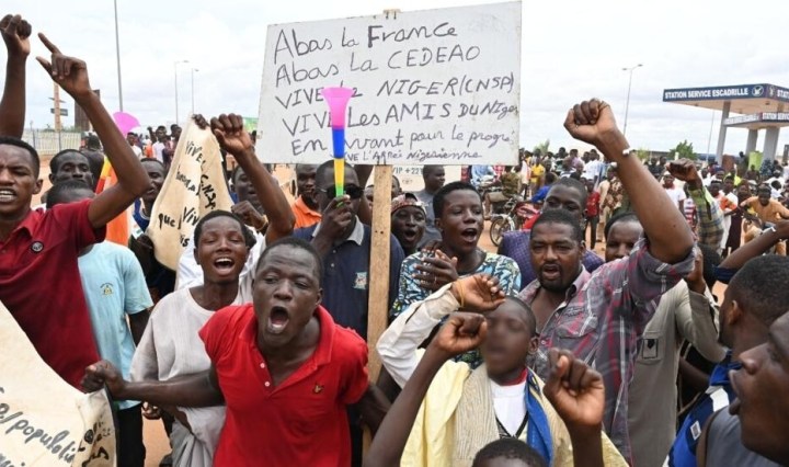 Coup supporters stage protest near French military base in Niger