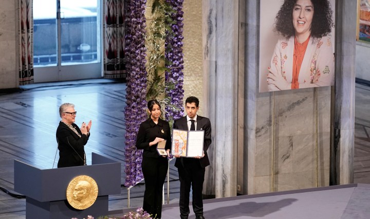 Nobel Peace Prize winner speaks about Iranian people prevailing against rulers