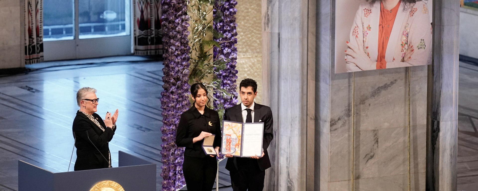 Nobel Peace Prize winner speaks about Iranian people prevailing against rulers