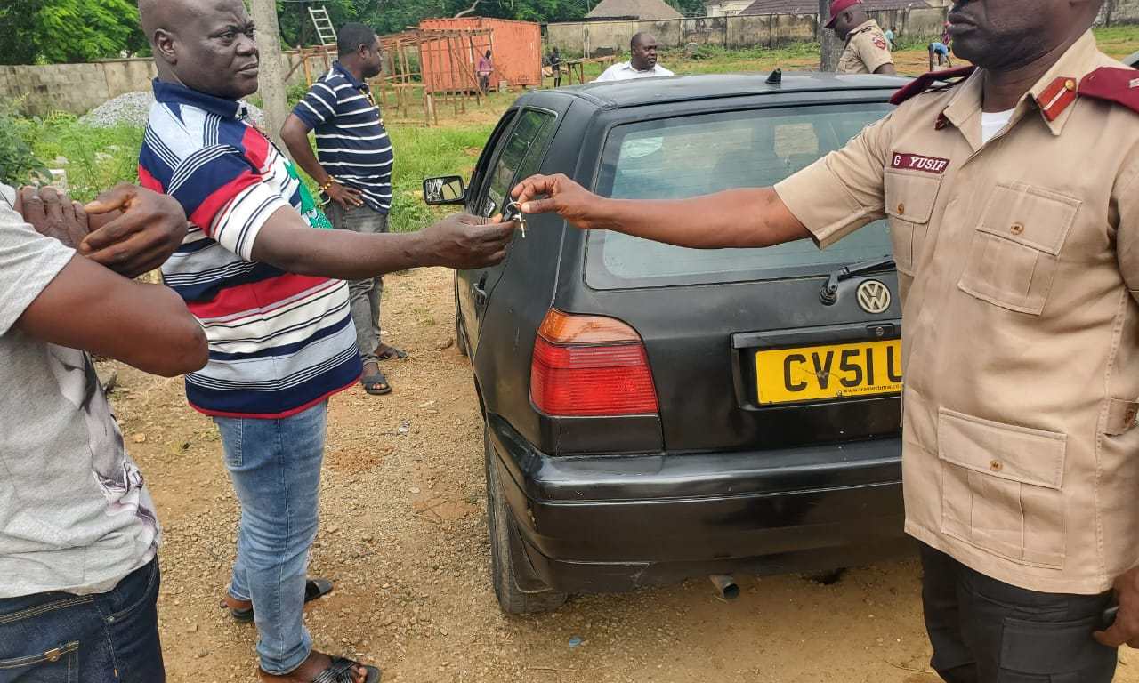 FRSC seizes vehicle with foreign plate number, arrests driver