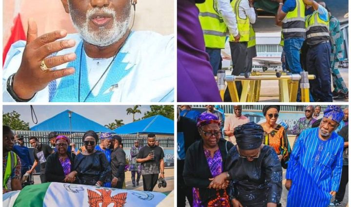 Body of former Ondo governor, Rotimi Akeredolu, arrives Nigeria from Germany (photos)