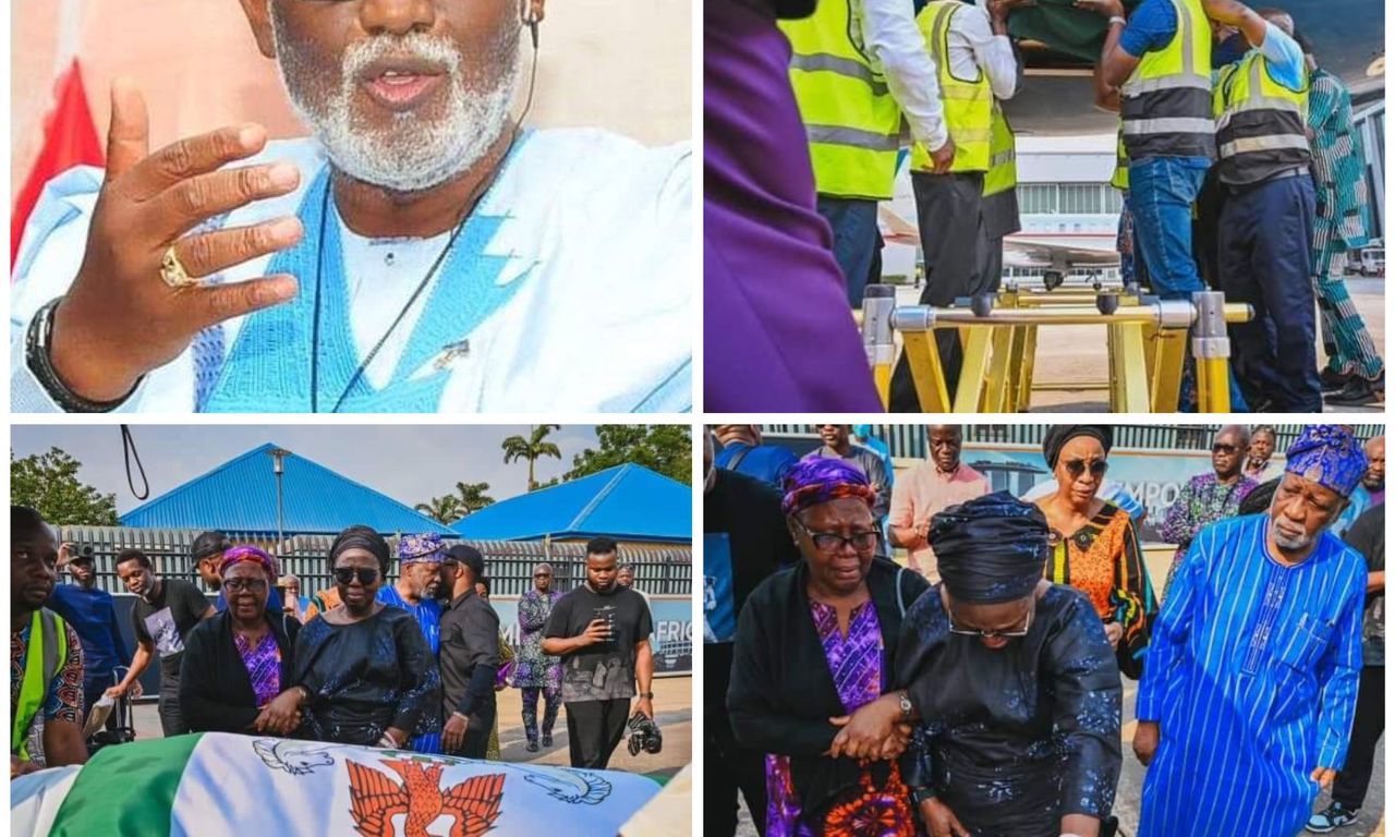 Body of former Ondo governor, Rotimi Akeredolu, arrives Nigeria from Germany (photos)