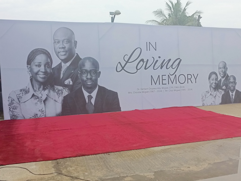 igwe, wife, son’s corpses arrive as Dangote, Fubara, others present