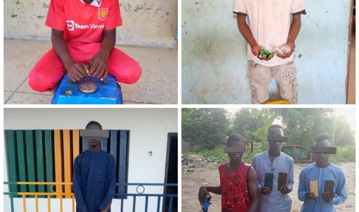 Police arrests six suspected phone snatchers and thieves in Jigawa state (pictures)