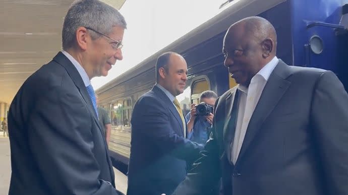 South African president, Cyril Ramaphosa, arrives in Ukraine as part of peace mediation effort