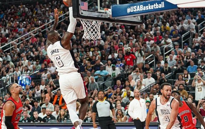LeBron James and Steph Curry shine as USA defeat Canada in olympic warm-up