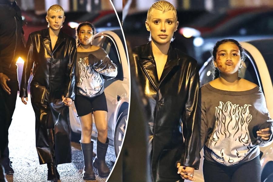 Kanye West's daughter North and new wife Bianca Censori hold hands at rapper's 46th birthday bash