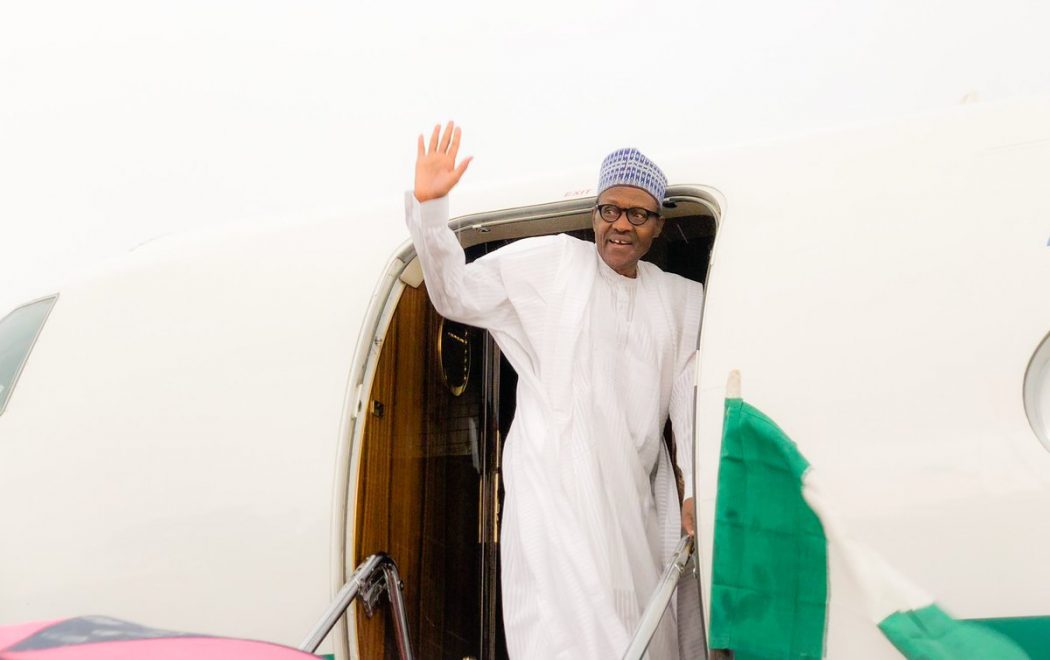 Former President, Buhari, departs from the Eagle Square for his hometown, Daura