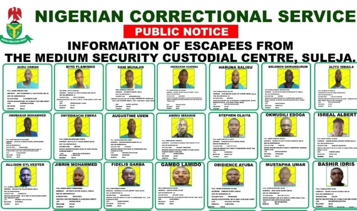 NCoS releases more pictures of Suleja prison escapees