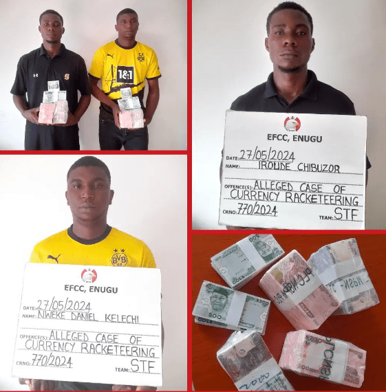EFCC arrests two in Enugu for alleged currency racketeering