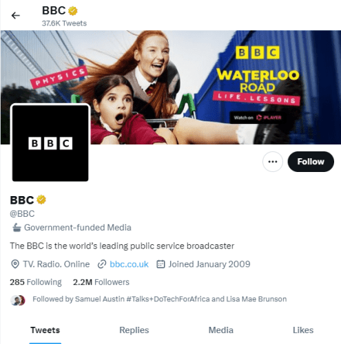 Twitter labels BBC as 'government funded media' organization